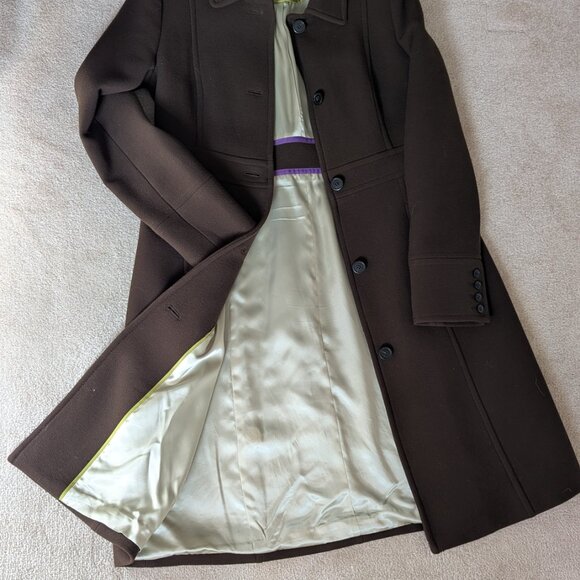 J.Crew wool classic lady day coat in Brown with Thinsulate Size 12T - Picture 4 of 4
